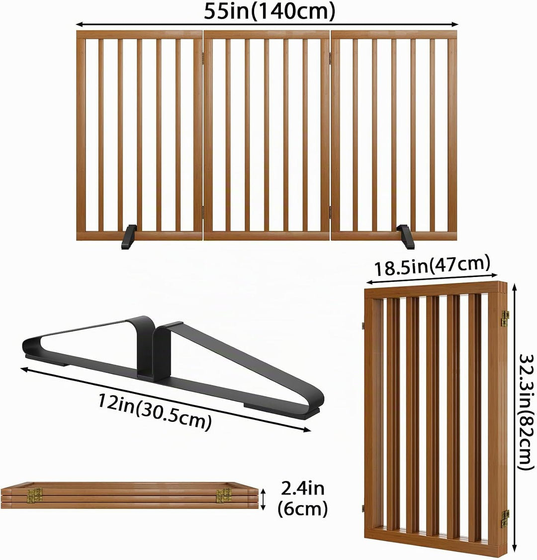 Freistehendes Hundegitter, Faltbares Hundebarriere für Tür,Treppen,Flur,Küche &amp; Schlafzimmer, Freist