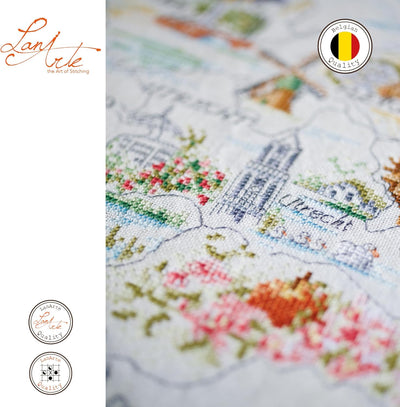 Lanarte PN-0175289 Kreuzstichset Landkarte der Niederlande, Zählmuster Zählmusterpackung, Baumwolle,