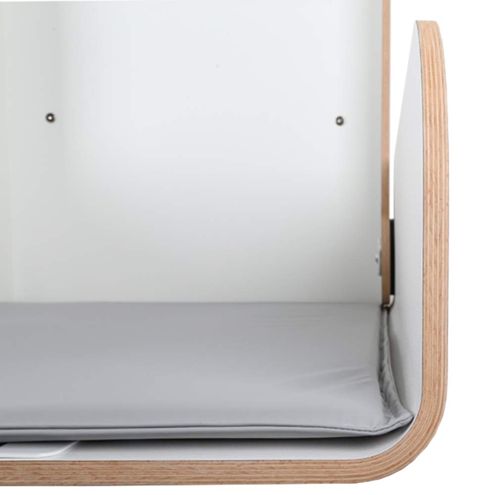 Pamplona Wickeltisch/Timkid Kawaform midi- klappbar als Wandwickeltisch, Formholz, weiss, inkl. Wick