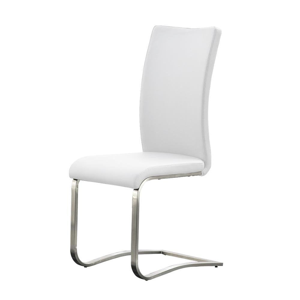 Robas Lund Esszimmerstuhl 2-er Set weiss, Stuhl belastbar bis 130 kg, mit Kunstlederbezug, Gestell E