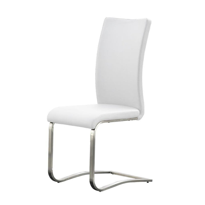 Robas Lund Esszimmerstuhl 2-er Set weiss, Stuhl belastbar bis 130 kg, mit Kunstlederbezug, Gestell E