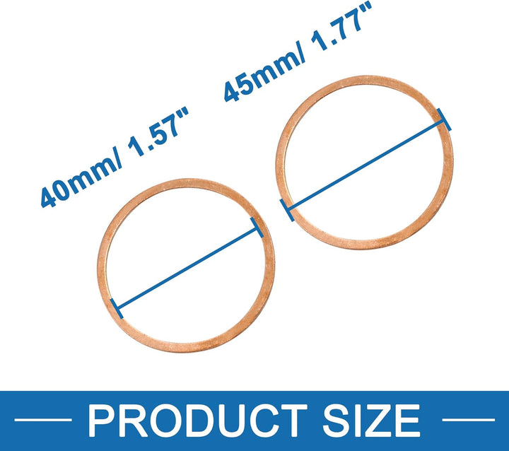 A ABSOPRO 5 Stück Kupferscheiben 40mm Innendurchm. Dichtung Ringe Fitting