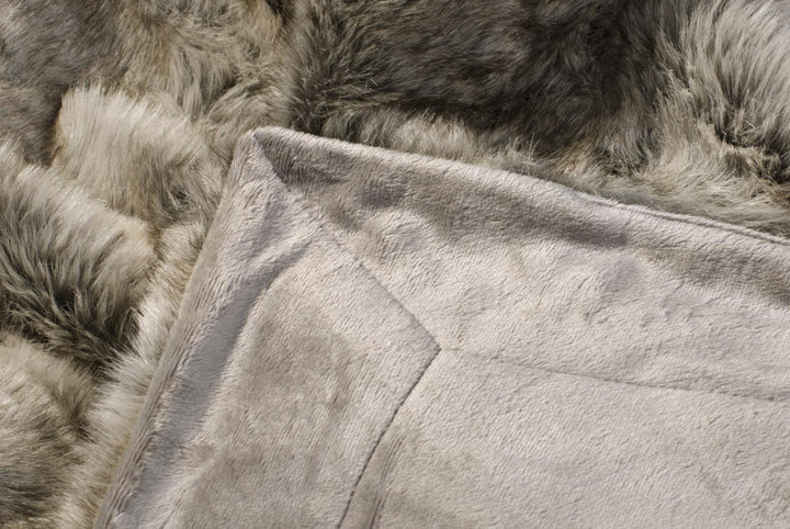 Wohnen & Accessoires GmbH & Co. KG Felldecke, Pelzplaid, Webpelzdecke Bär grau und beige Melange 150