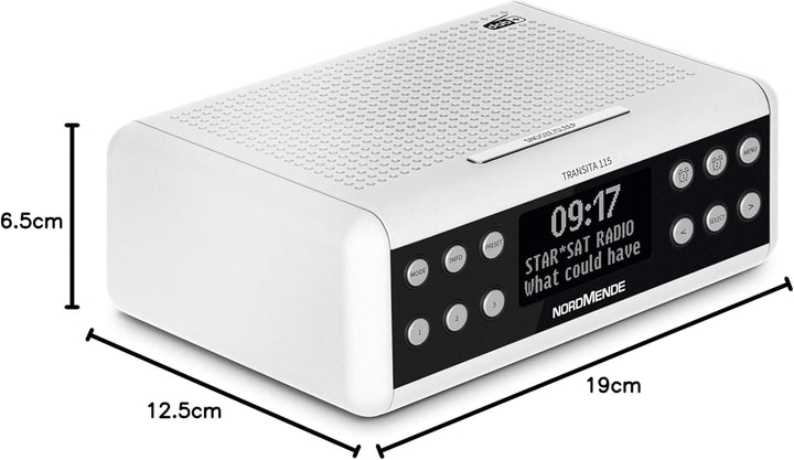 Nordmende Transita 115 – Digital-Radiowecker (DAB+/UKW Uhrenradio mit doppeltem Alarm, Sleep Timer,