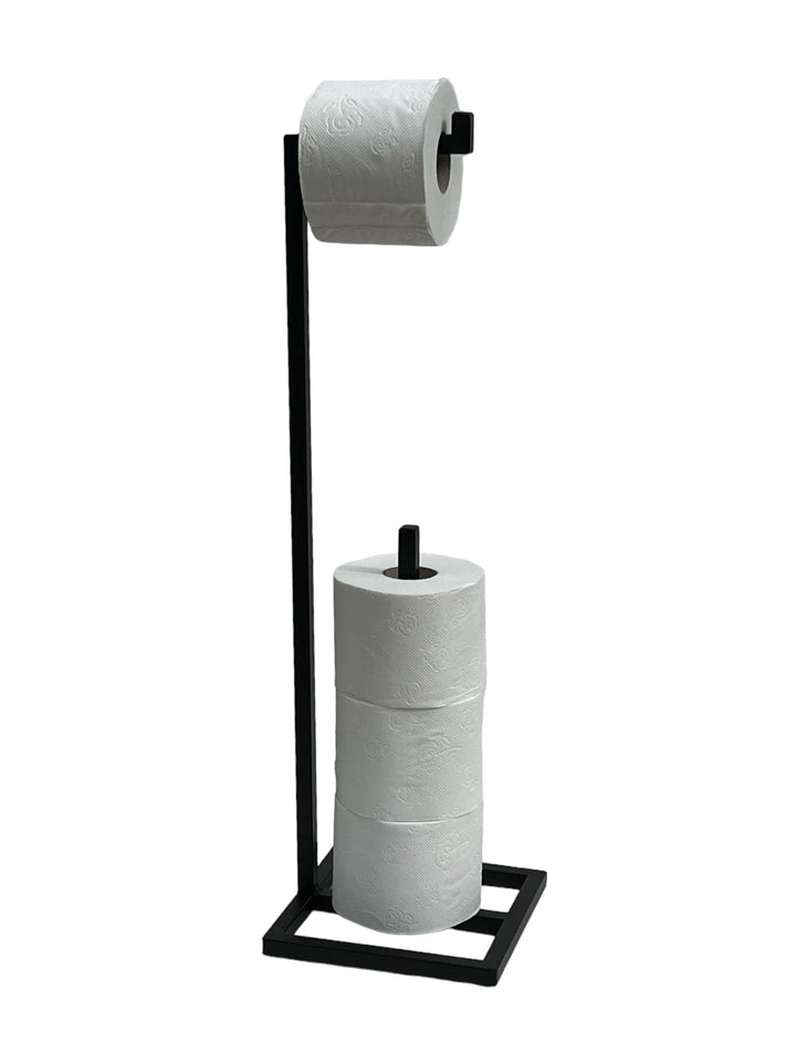 DanDiBo Toilettenpapierhalter Stehend Schwarz Metall 96459 Gäste WC Ständer Klopapierhalter Ersatzro