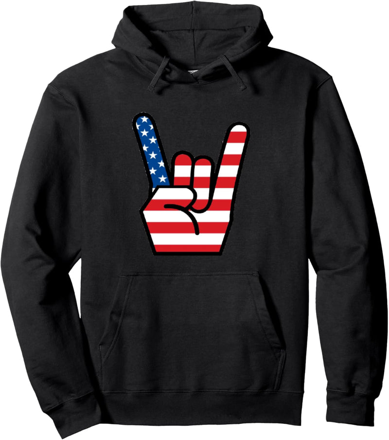 Handschild der Hörner Amerikanische Flagge Pullover Hoodie