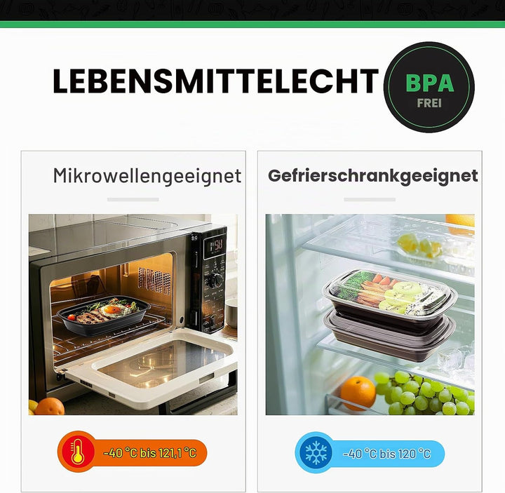 WUHUIXOZ 100 Stück 32oz Meal Prep Container mit, Prämie Wiederverwendbar Behälter für die Zubereitun