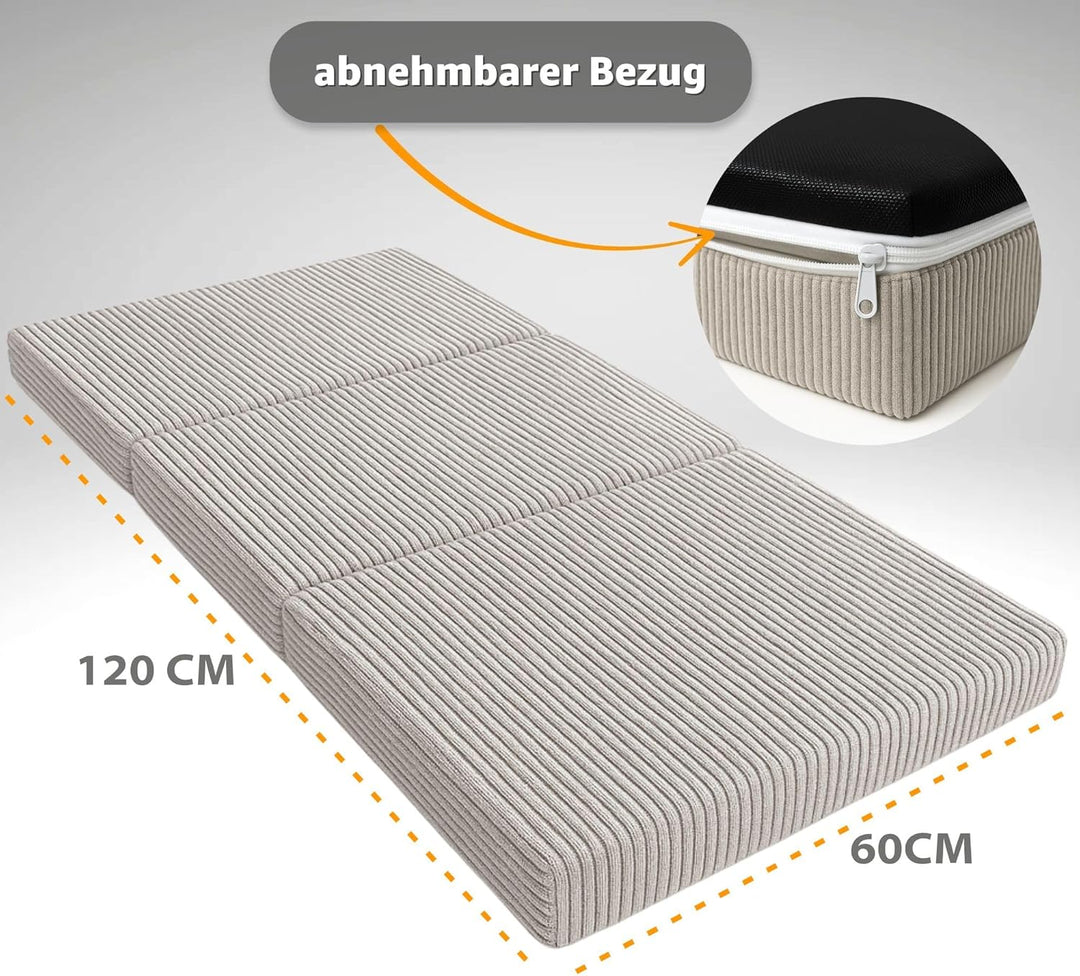 Klappmatratze Faltbare Reisebett Baby Matratze 60x120 cm - Faltmatratze für Kinder Gästematratze kla