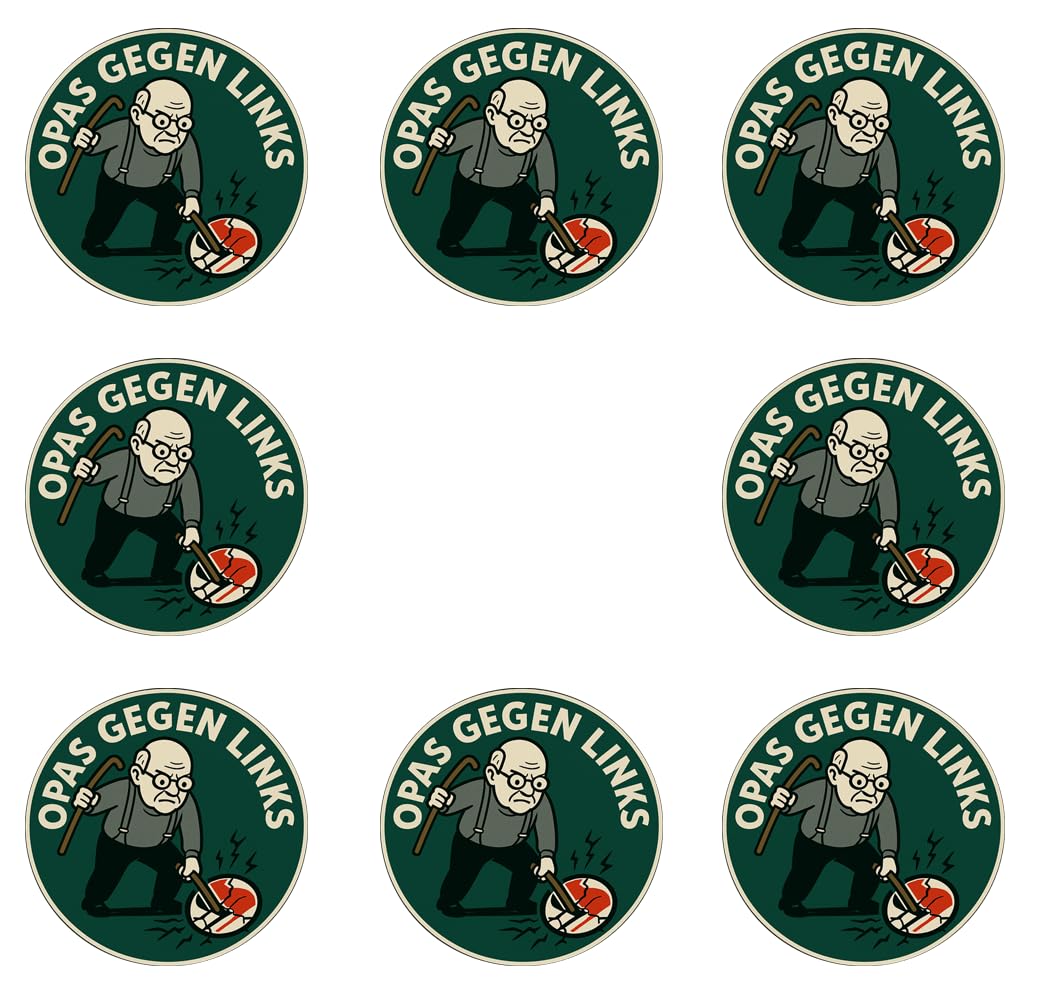 192 Stück Aufkleber 4cm rund Opas gegen Links Linker Terror Linker Terror Sticker Sparpack gut hafte