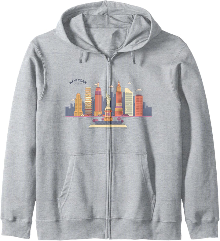 New York City Skyline NY Jahrgang New York City NYC Kapuzenjacke
