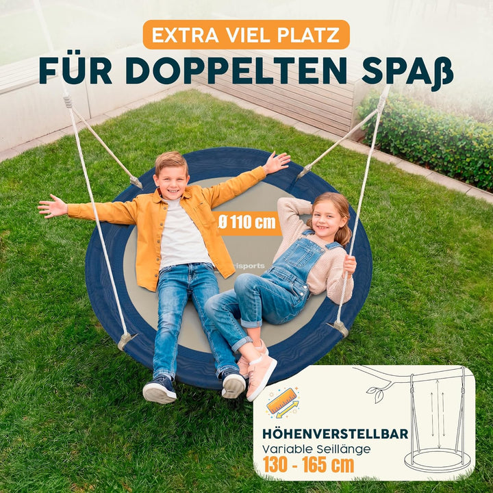 Nestschaukel Outdoor - [inkl. Abdeckhaube] - TÜV/GS geprüft - Höhenverstellbare Schaukel Outdoor und