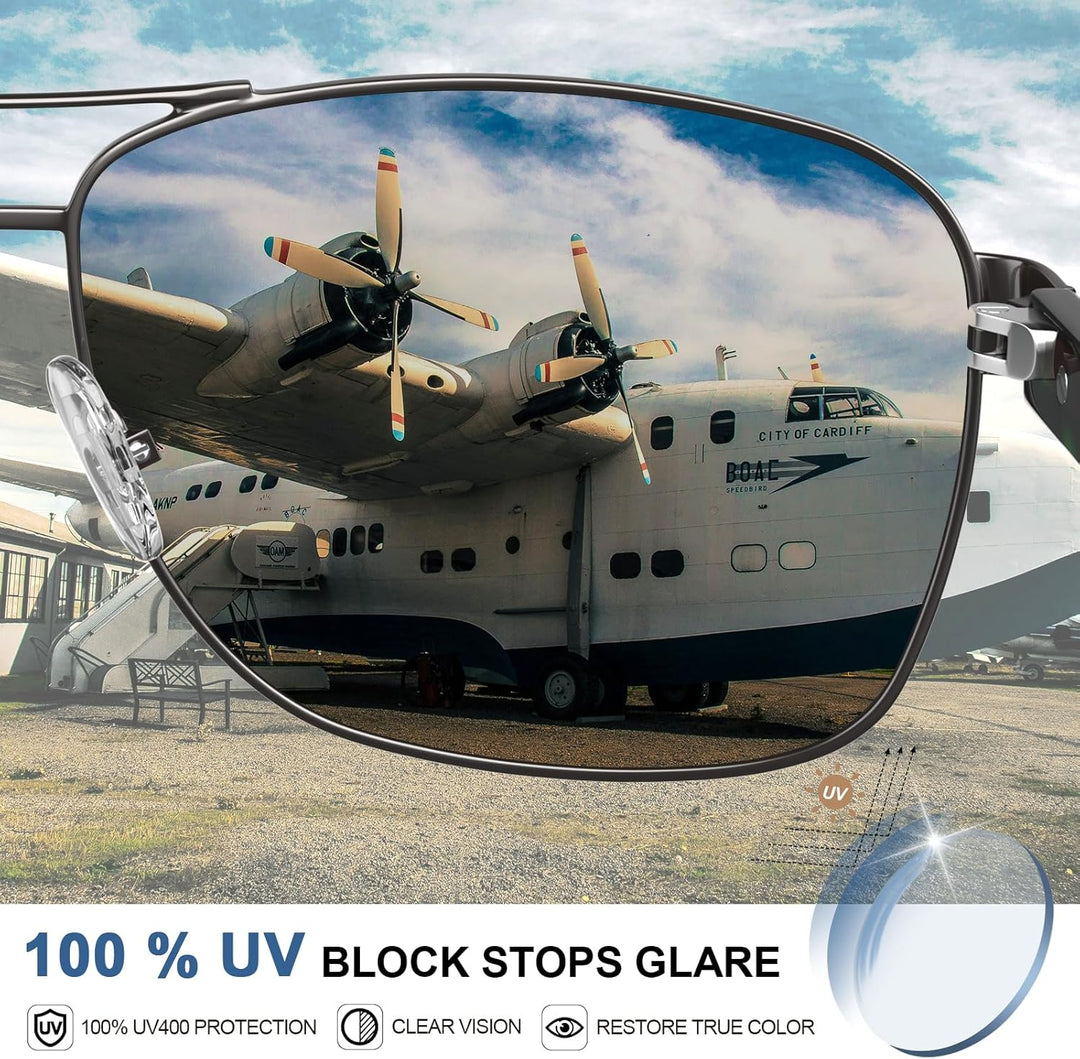 CARFIA Pilotenbrille Sonnenbrille Herren UV400 polarisierte Sportbrille mit ultraleichtem Metallrahm