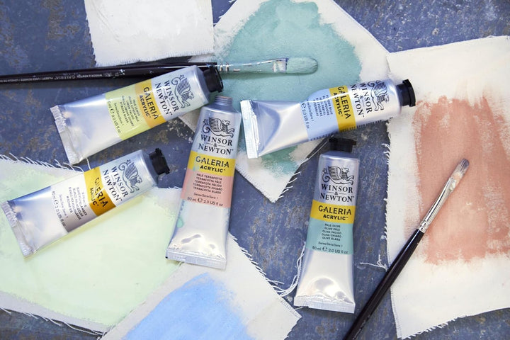 Winsor & Newton 2190616 Galeria Acrylfarben Set Pastell – 5x60ml – hochwertige Acrylfarbe, deckend,