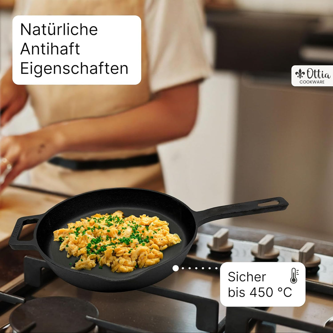 Ottia geschliffene Gusseisenpfanne, bekannt aus dem Fachhandel. Hält ein Leben lang. 24cm gross. Tol
