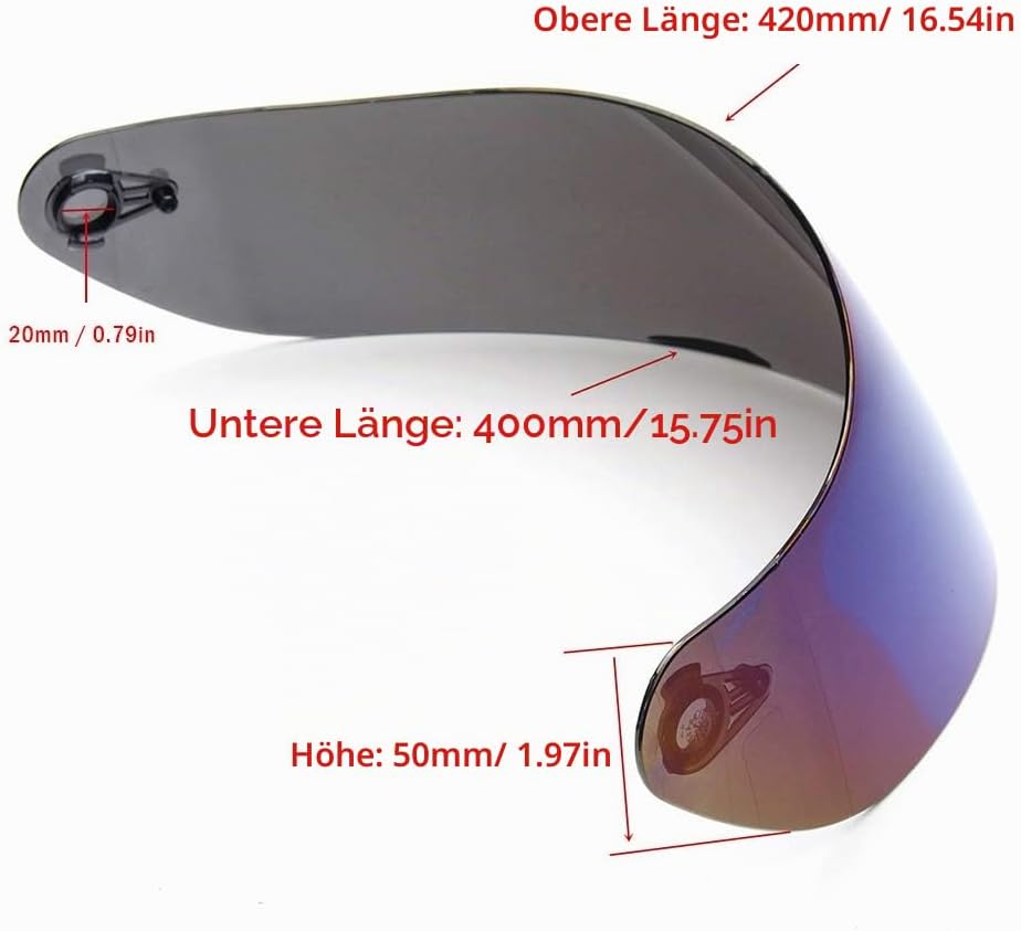 Shkalacar Motorrad Windschutz Helm Objektiv Visier Vollgesichts Helmvisier Ersatz für AGV K1 K3SV K5