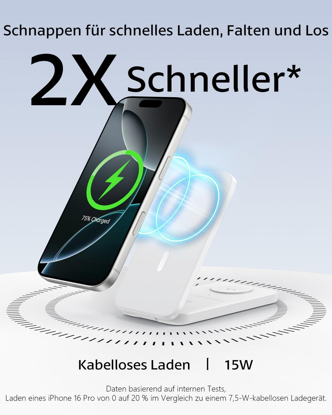 Ladestation Apple Watch und iPhone, Magnetische 3 in 1 Ladestation für iPhone 17/16/15/14/13/12 Seri