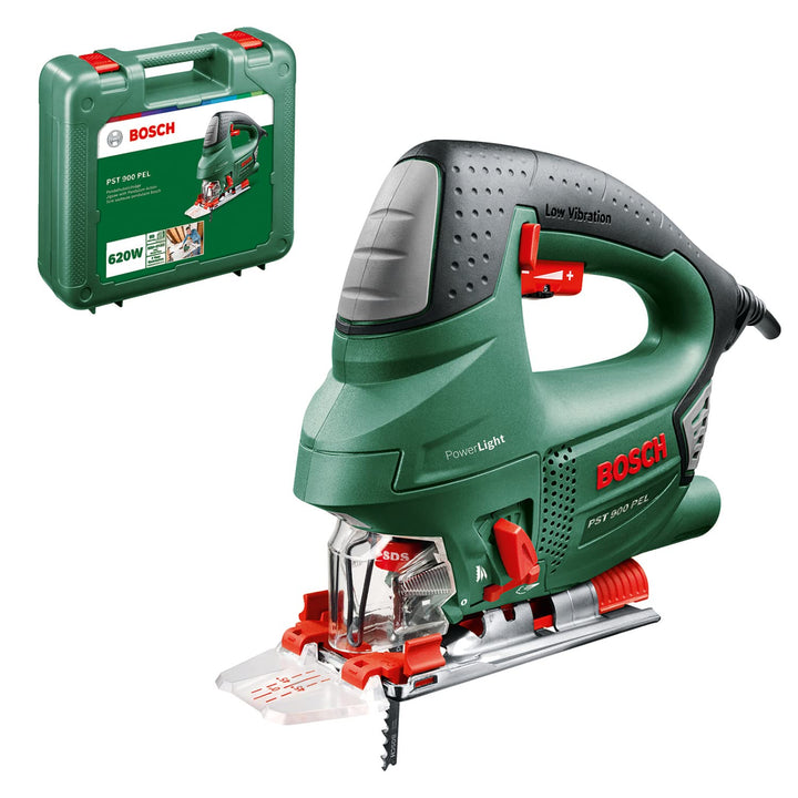 Bosch Home and Garden Stichsäge PST 900 PEL, Grau (620W, Hubzahl bei Leerlauf 500 bis 3100 U/min, in
