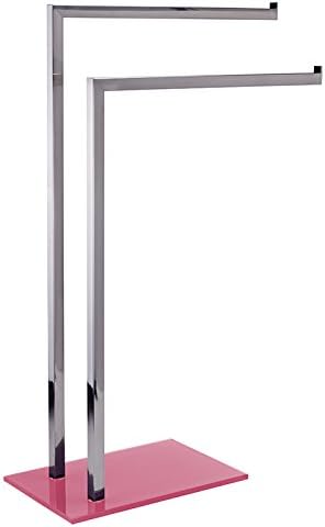 MSV Handtuchständer Sydney (LxBxH): ca. 45 x 20 x 69 cm aus Edelstahl und Glas mit 2 Handtuchstangen