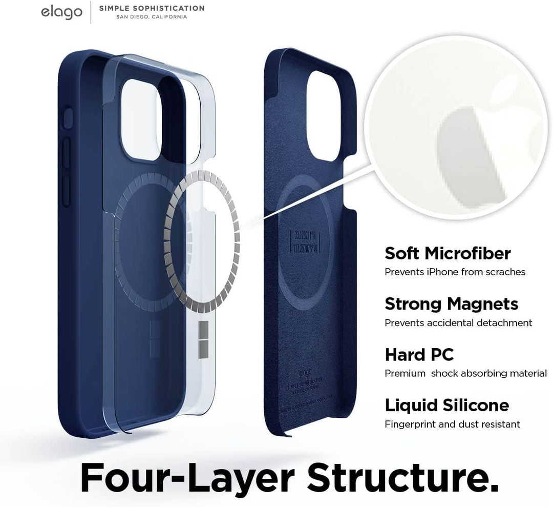 elago Magnetische Silikonhülle, kompatibel mit iPhone 12 Pro Max (6,7 Zoll), kompatibel mit MagSafe-