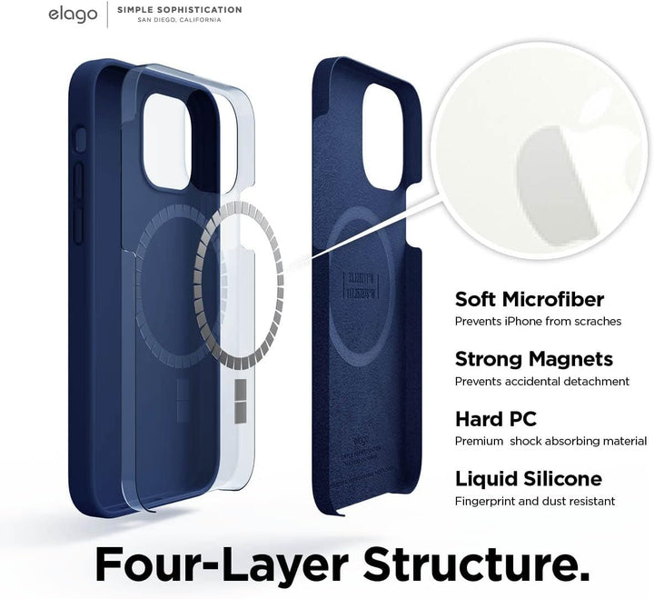 elago Magnetische Silikonhülle, kompatibel mit iPhone 12 Pro Max (6,7 Zoll), kompatibel mit MagSafe-