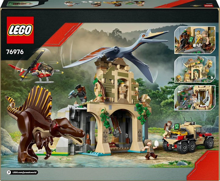 LEGO Jurassic World Spinosaurier & Quetzalcoatlus: Hubschrauber-Einsatz – 2 Spielzeug-Dinosaurier, H