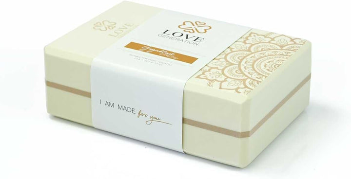 Love Generation - Yoga Block - High Density Eva - für Yoga, Fitness, Pilates und Stretching (Weiss)