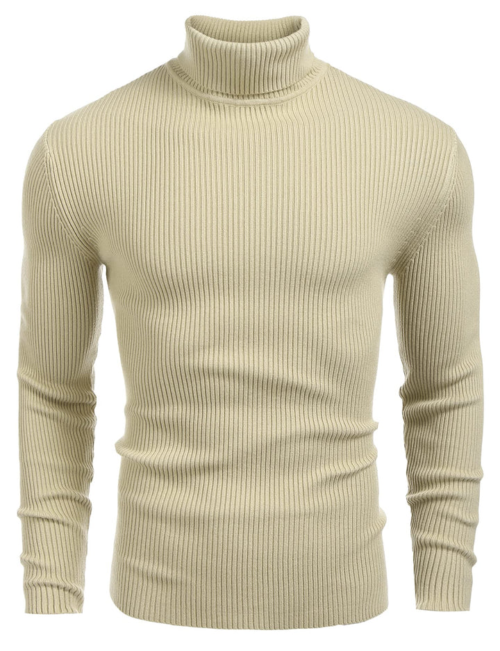 COOFANDY Herren Rollkragen Pullover Langarmshirt Feinstrick Sweater Rollkragen Freizeit Slim fit Bas