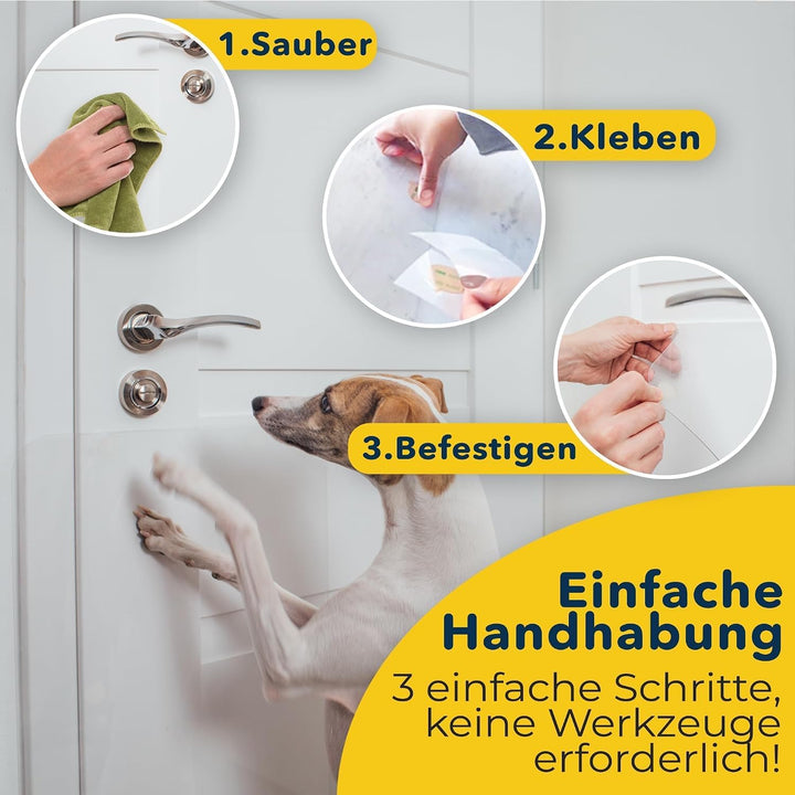 PROTECTO Türschutz vor Kratzern und Katzen, 38 x 10 cm, 2 Stück 2-stück Farblos 38 x 10 cm, 2-stück