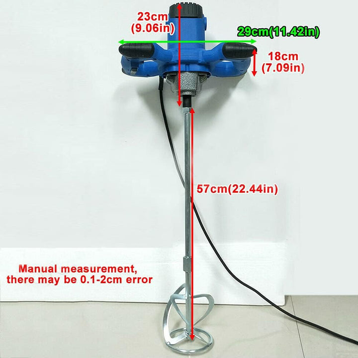 Farb-Mörtelrührer, Betonrührer, 2600 W, 0-1500rpm Drehzahl, M14 Rühreraufn, Ergonomisch Mischer, Rüh