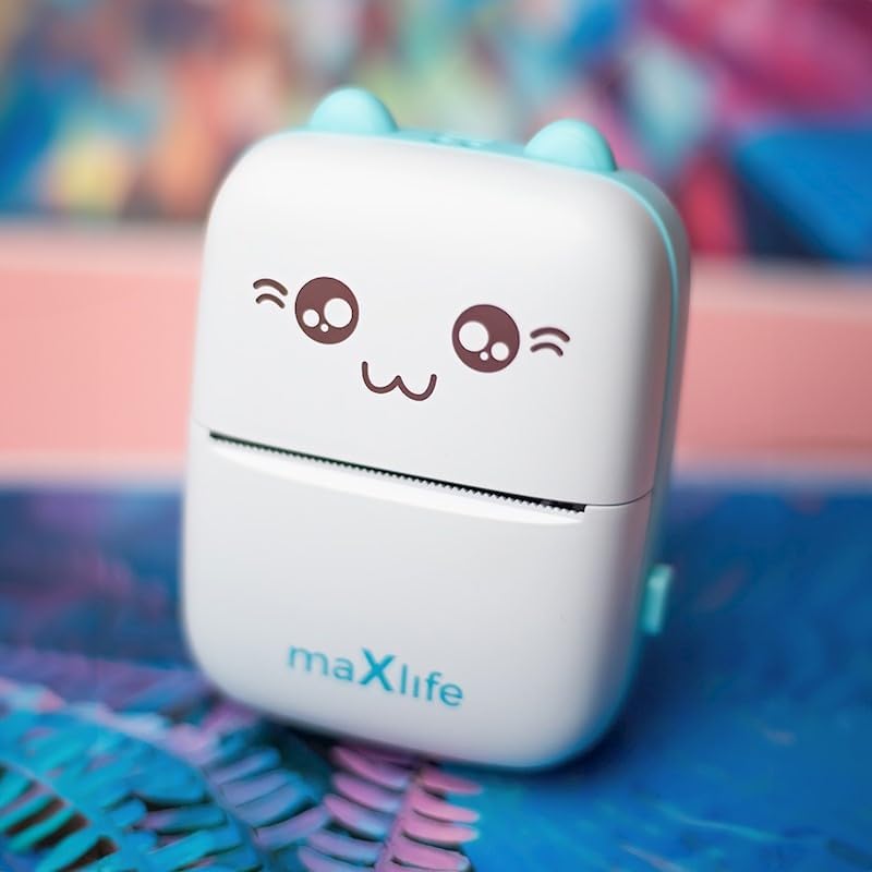 Maxlife Mini Drucker MXTP-100, Taschendrucker, Handy Fotodrucker, Tragbarer Mini Fotodrucker, Mobile