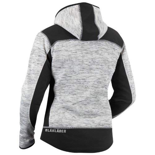 Blakläder Damen Strickjacke mit Softshell-Verstärkungen, 1 Stück, Grösse: S, grau melange/schwarz, 4