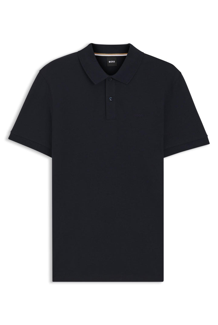 BOSS Herren Pallas Regular-Fit Poloshirt aus Baumwolle mit Logo-Stickerei Dunkelblau M