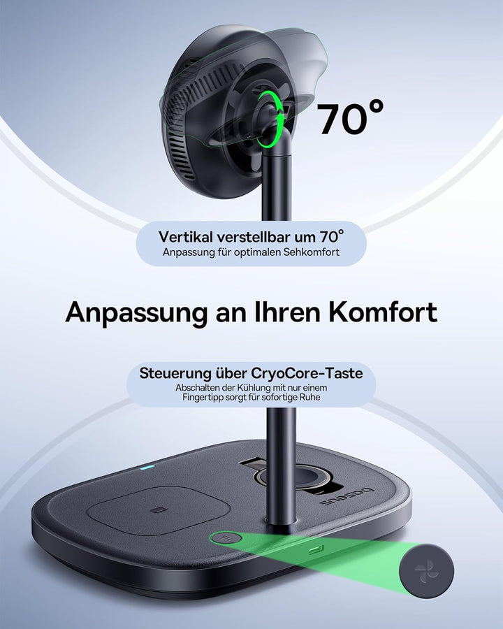 Baseus EnerFill 3-in-1 Kabelloses Ladegerät mit TEC Cooling, 22.5 W Kabellose Ladestation, Induktive