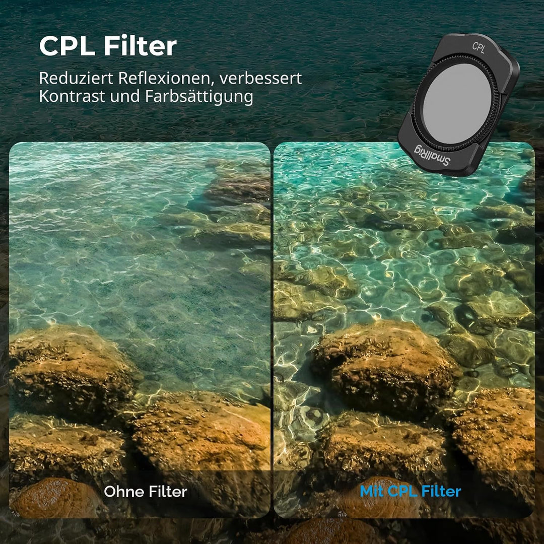 SMALLRIG Magnetisches Weitwinkelobjektiv- &amp; ND- &amp; CPL- &amp; Effektfilter-Set für DJI Osmo Pocket 4/3, 4