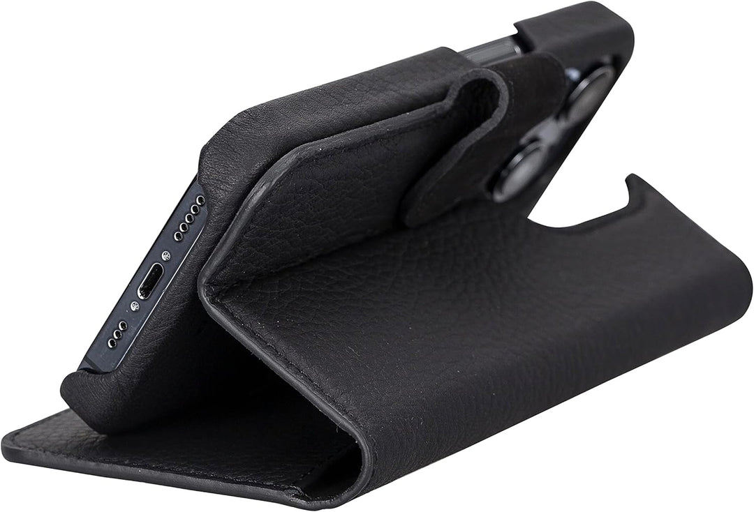Solo Pelle Lederhülle kompatibel für iPhone 14 Pro in 6.1 Zoll abnehmbare Hülle (2in1) inkl. Kartenf