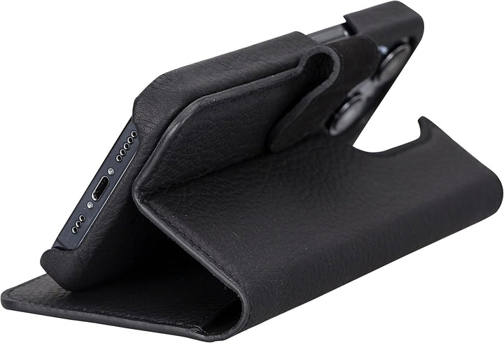 Solo Pelle Lederhülle kompatibel für iPhone 14 Pro in 6.1 Zoll abnehmbare Hülle (2in1) inkl. Kartenf