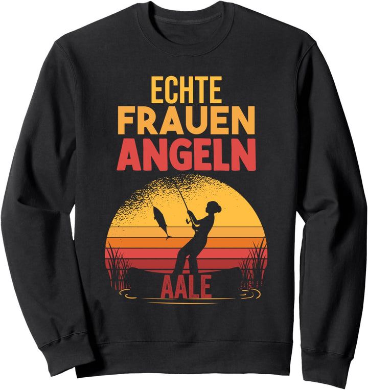 Angeln Anglerin Aal Fischen Fischer Sweatshirt
