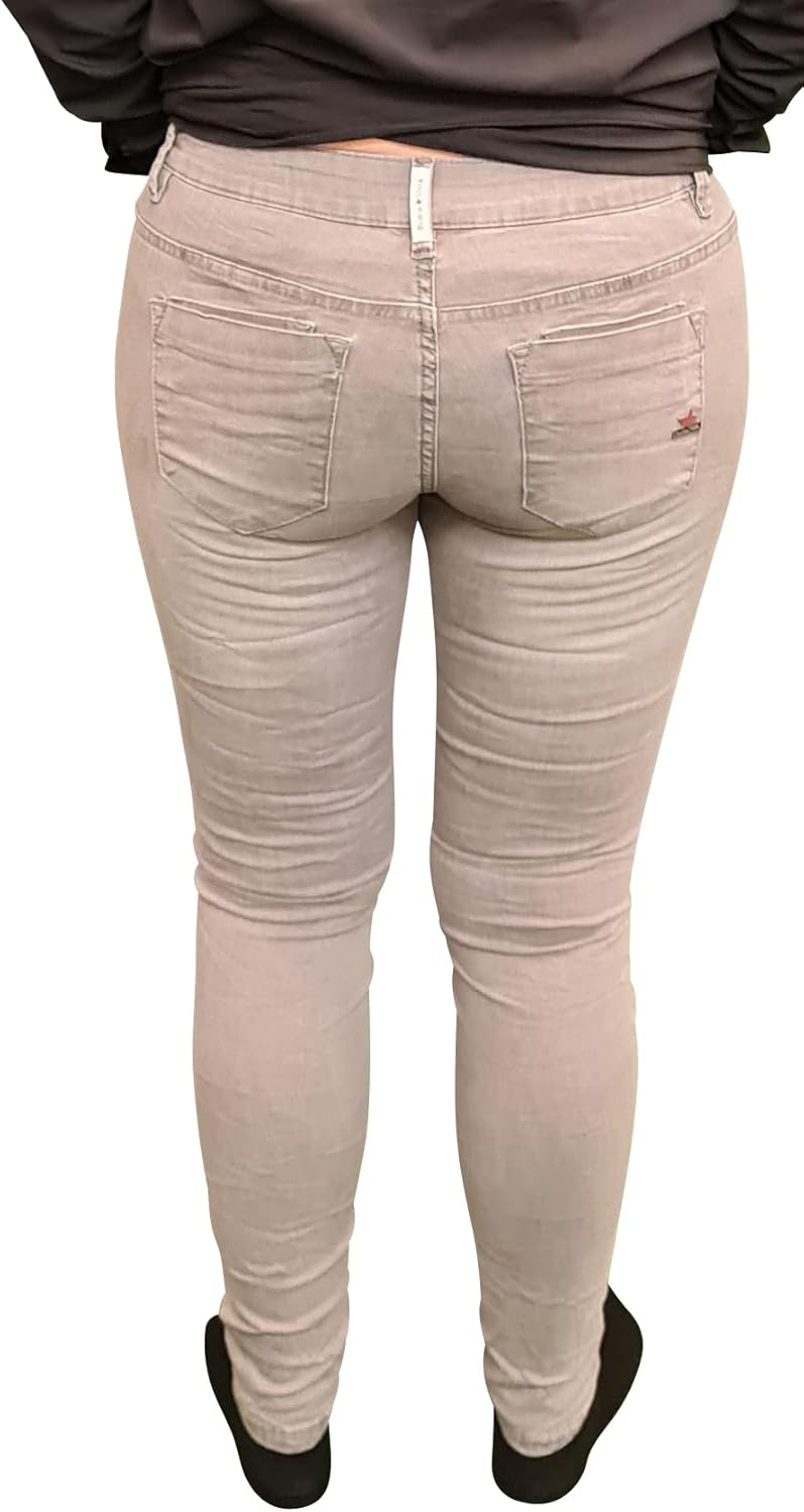Buena Vista Damen Jeans Kim-Zip Stretch Denim (L, grau)