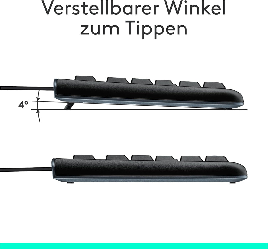 Logitech MK120 Kabelgebundenes Set mit Tastatur und Maus für Windows, Kabelgebundene optische Maus,