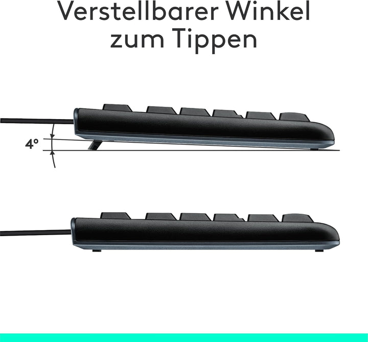 Logitech MK120 Kabelgebundenes Set mit Tastatur und Maus für Windows, Kabelgebundene optische Maus,