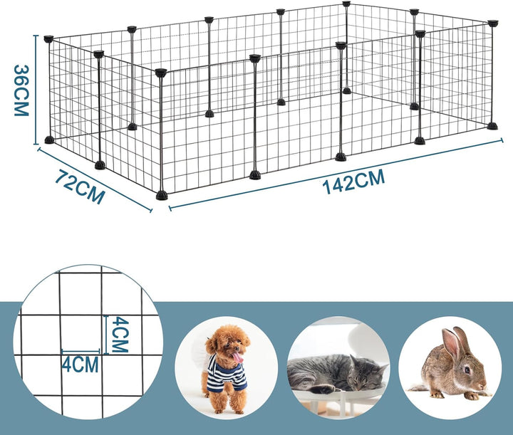 EUGAD Freigehege für Kaninchen 36cm hoch Indoor, Freilaufgehege Kaninchen draussen, Meerschweinchen