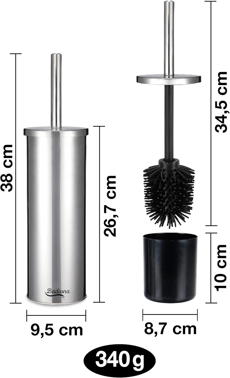 BUNDLE Wäschekorb faltbar 2er Set + WC Bürste Silikon Edelstahl