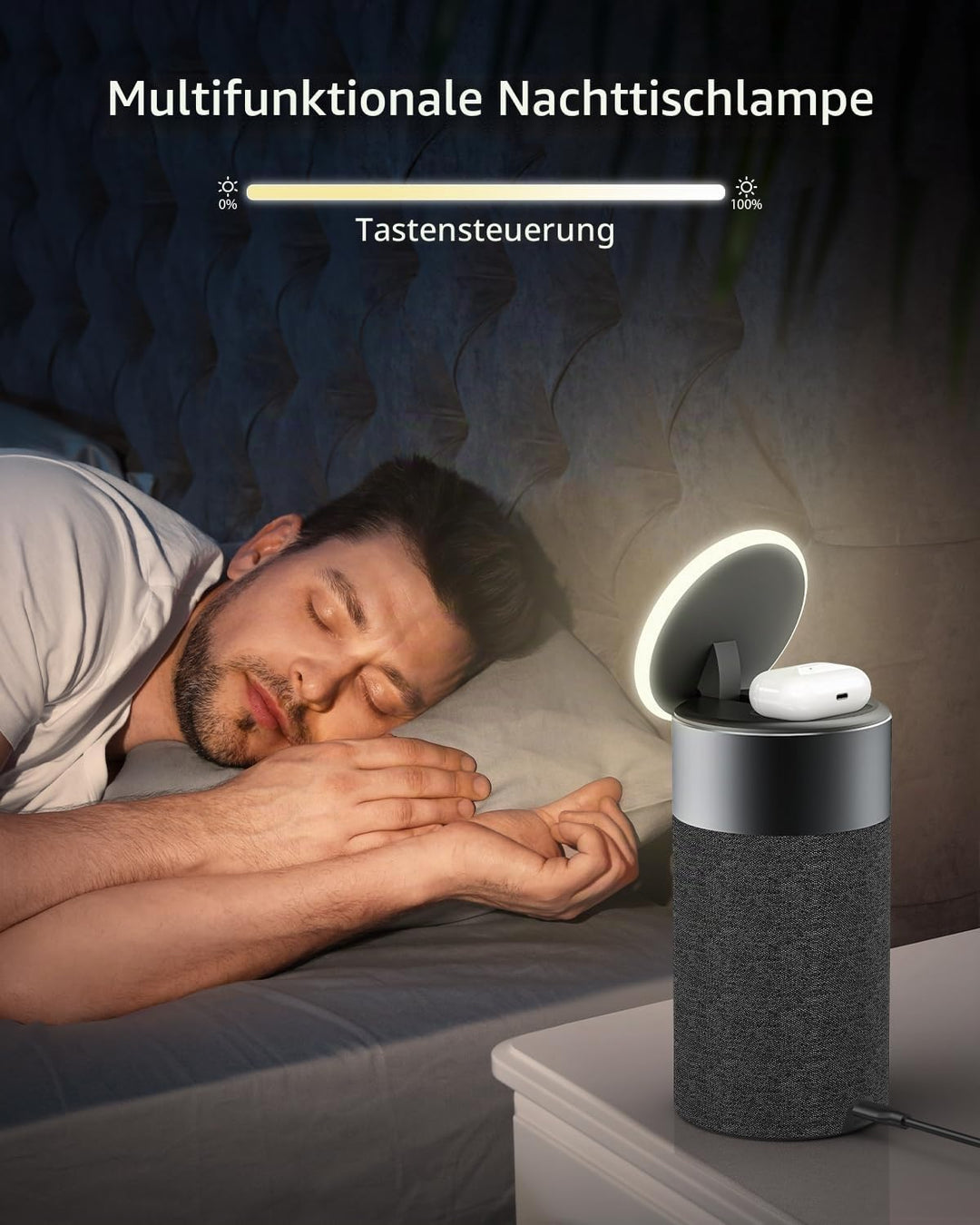 COLSUR Bluetooth Lautsprecher, Mag-Safe Kabelloses Ladegerät, Bluetooth Lautsprecher mit Nachtlicht,