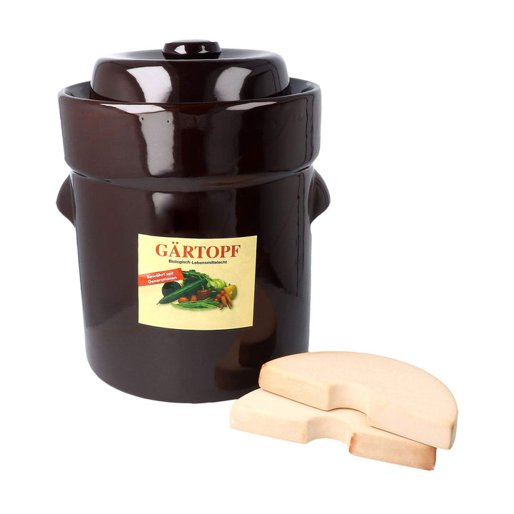 Gärtopf-Set braun 5l mit Deckel