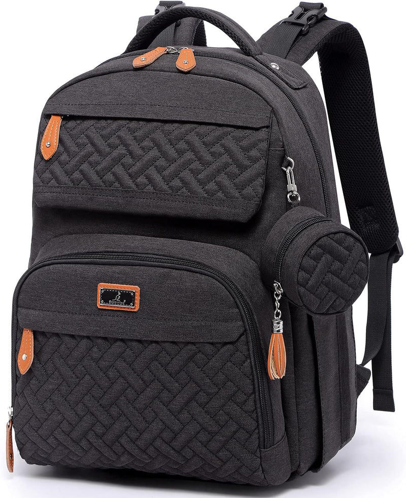 BabbleRoo Wickeltasche Rucksack Grosser Wickelrucksack mit Wickelauflage, Schnullertasche & Kinderwa