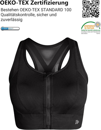 Yvette Starker Halt Sport BH Grosse Brüste mit Vorderverschluss Mesh Ringerrücken Ohne Bügel für Fit