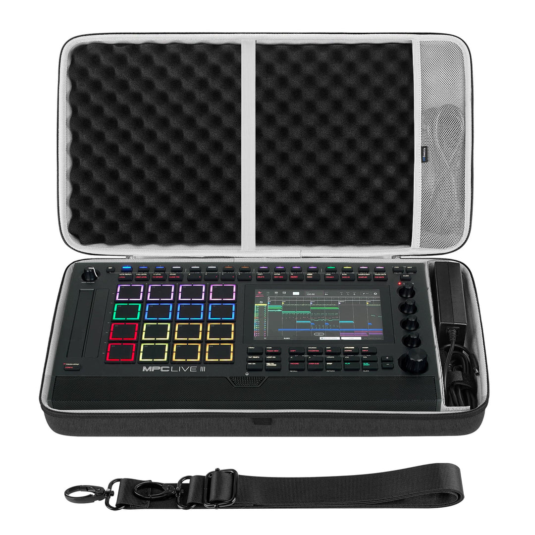 GEEKRIA Tragetasche für Audio-Interface, kompatibel mit Akai Professional MPC Live III, EVA-Hartscha