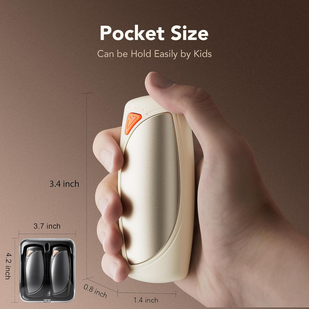 Handwärmer Elektrisch, 2 Pack Hand Warmers Wiederverwendbar mit Ladecase, 14000 mAh Akku Aufladbar U
