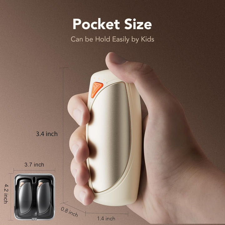 Handwärmer Elektrisch, 2 Pack Hand Warmers Wiederverwendbar mit Ladecase, 14000 mAh Akku Aufladbar U