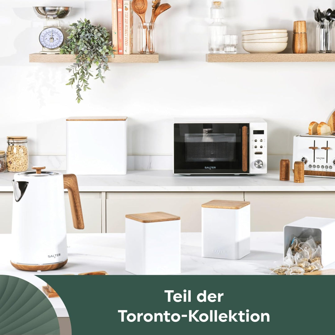 SALTER Toronto 4-Scheiben-Toaster – Breite Schlitze, 6 Bräunungsstufen, herausnehmbare Krümelschubla